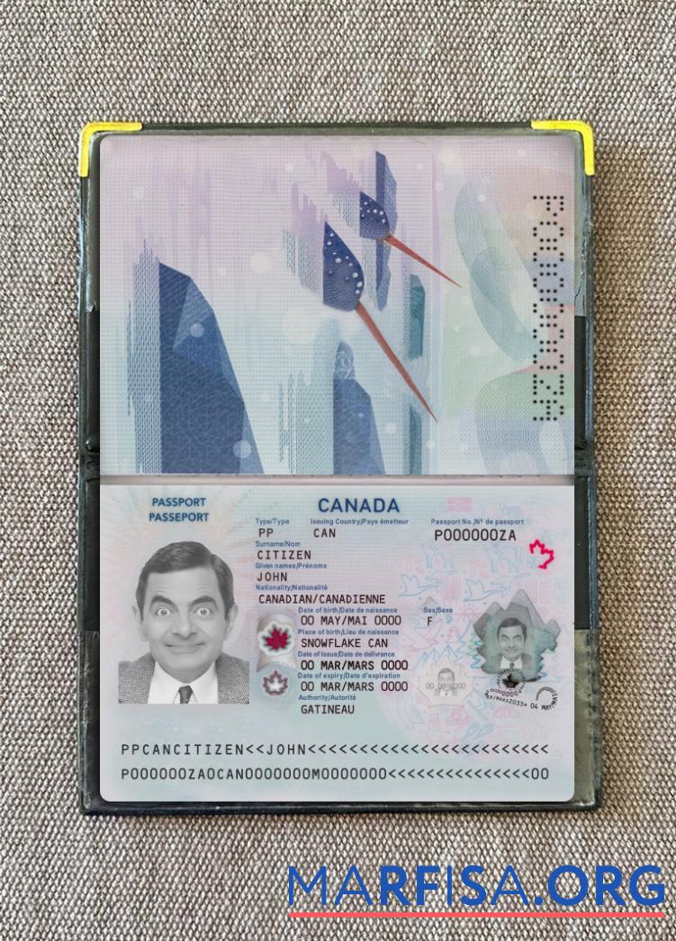 Printable Canada passport 2023 present photolook sample